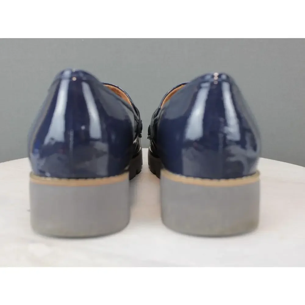 Vionic Cheryl II Loafers Womens 10 Navy Blue Leather Orthotic Comfort Flats - Picture 4 of 7